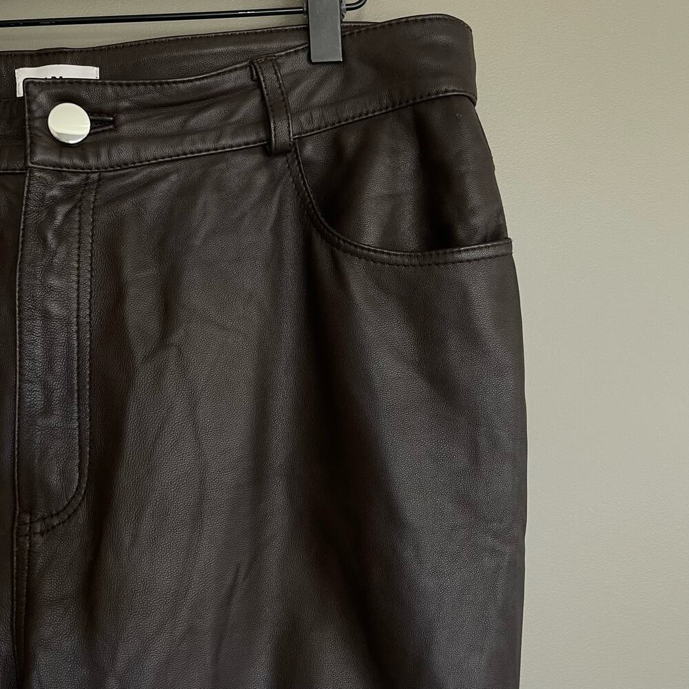 LPA Leather Pant 417 in Brown‎ Size XL High Waist Straight Leg 100% Leather Sexy - Picture 7 of 16